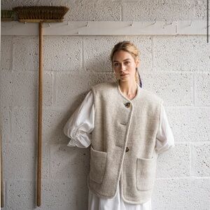 BY SOREN Frida Wool Gilet in Oat NWOT